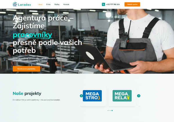 realizovaný projekt agentura prace laradex.cz